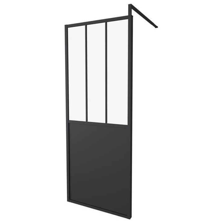 PAROI FIXE 80X200 STYLE INDUSTRIEL NOIR