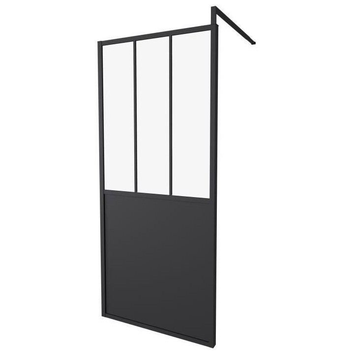 PAROI FIXE 90X200 STYLE INDUSTRIEL NOIR