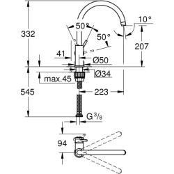 GROHE - Mitigeur monocommande Evier