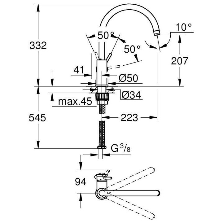 GROHE - Mitigeur monocommande Evier