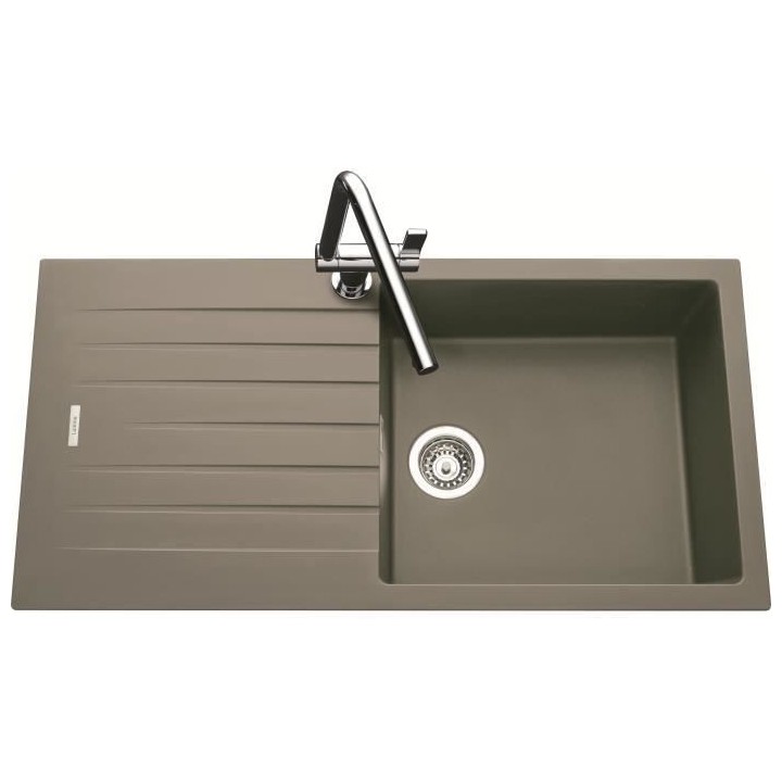 EWI Evier cuisine a encastrer 1 grand bac + 1 égouttoir Hola - Granit