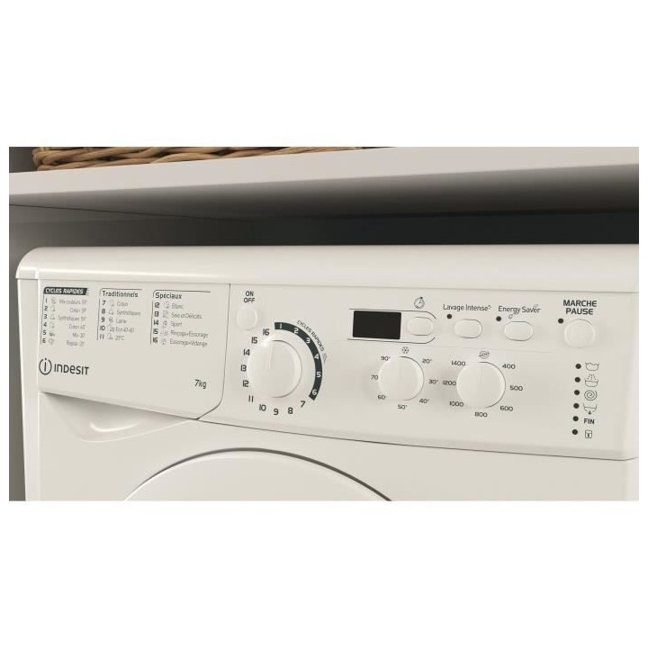 Lave-linge hublot INDESIT EWD71453WFRN - 7 kg - Induction - L60 cm - 1