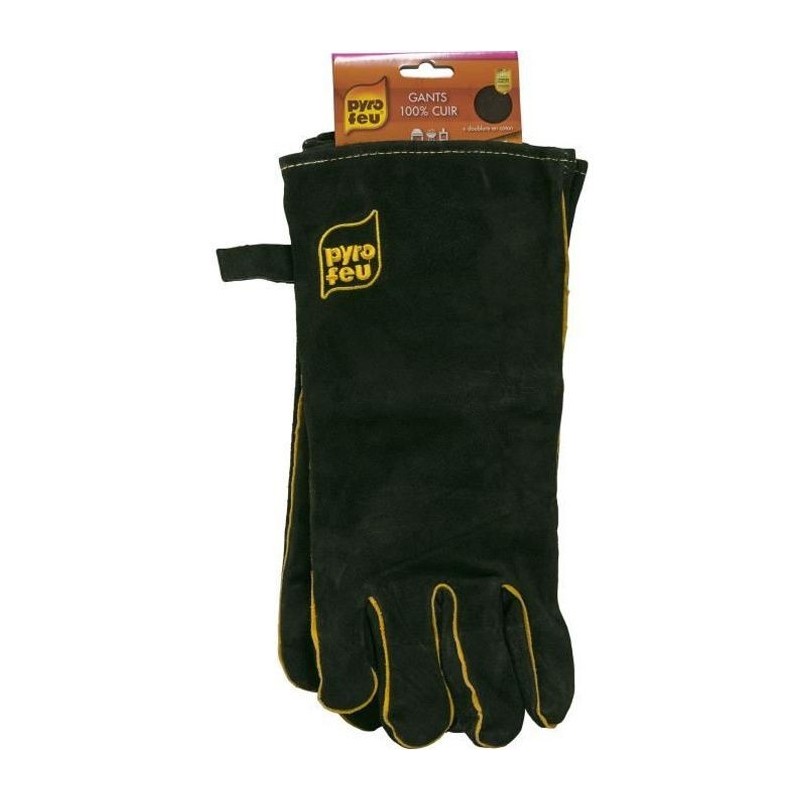 Paire de Gants cuir anti-chaleur 300°c PYROFEU