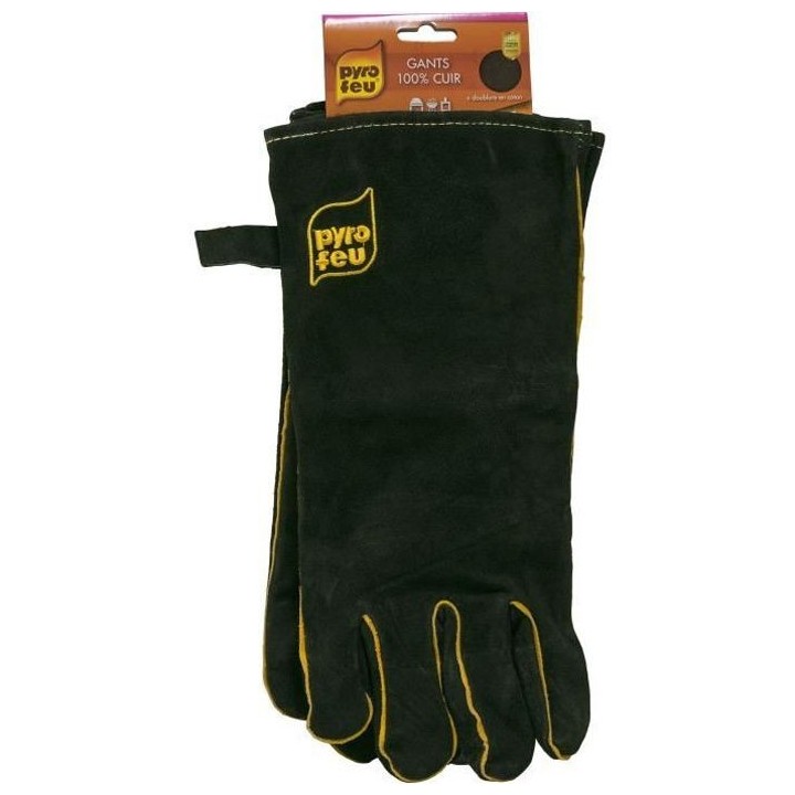 Paire de Gants cuir anti-chaleur 300°c PYROFEU
