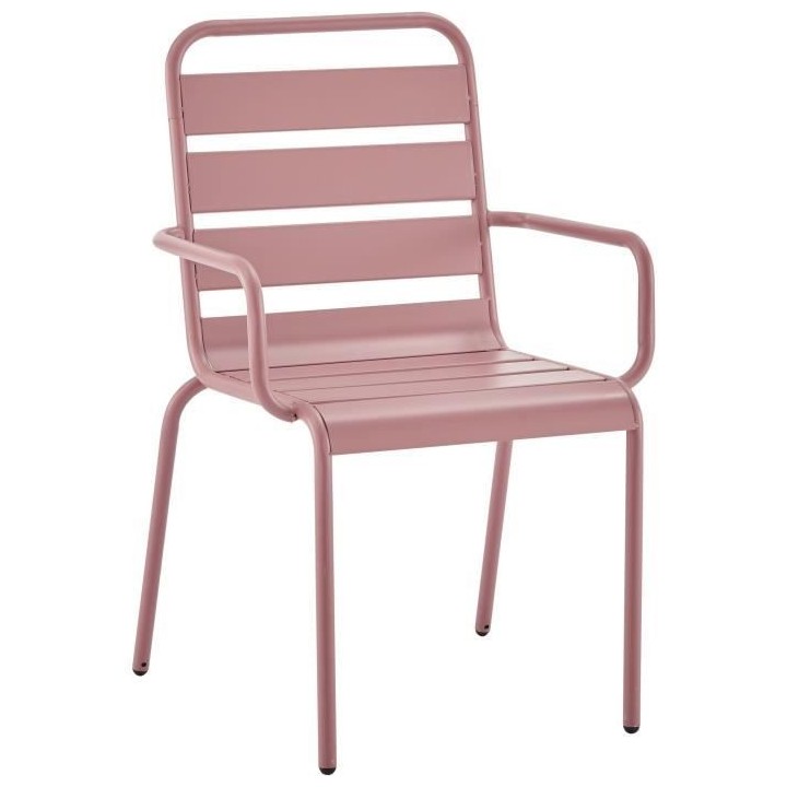 Lot de 2 fauteuils de jardin - Acier - Rose