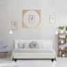 KANSAS Lit adulte 160x200 cm - Simili blanc - Sommier inclus