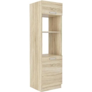 Meuble colonne four 2 portes battantes - Décor chene sonoma - L 60 x
