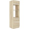 Meuble colonne four 2 portes battantes - Décor chene sonoma - L 60 x P 57 x H 210 cm - LASSEN