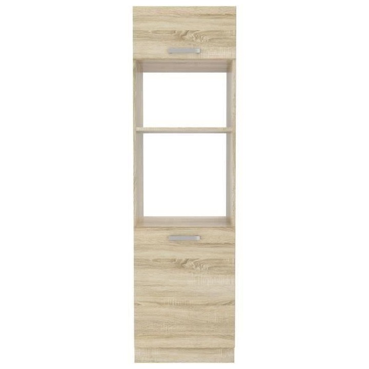 Meuble colonne four 2 portes battantes - Décor chene sonoma - L 60 x