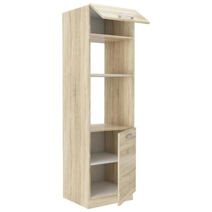 Meuble colonne four 2 portes battantes - Décor chene sonoma - L 60 x