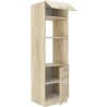 Meuble colonne four 2 portes battantes - Décor chene sonoma - L 60 x P 57 x H 210 cm - LASSEN