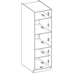 Meuble colonne four 2 portes battantes - Décor chene sonoma - L 60 x P 57 x H 210 cm - LASSEN