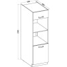 Meuble colonne four 2 portes battantes - Décor chene sonoma - L 60 x P 57 x H 210 cm - LASSEN