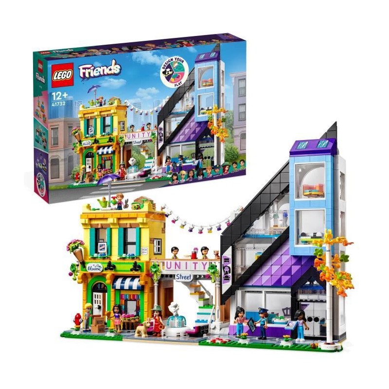 LEGO Friends 41732 Les Boutiques de Fleurs et de Décoration, Maquette a Construire et Personnaliser