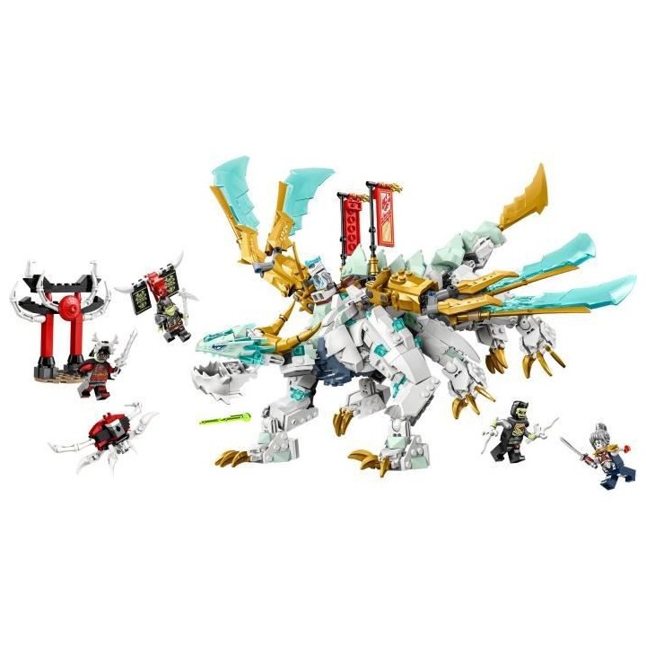LEGO NINJAGO 71786 La Créature Dragon de Glace de Zane, Jouet 2-en-1,