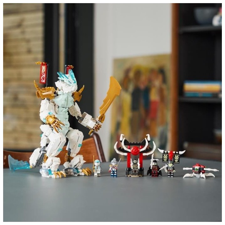 LEGO NINJAGO 71786 La Créature Dragon de Glace de Zane, Jouet 2-en-1,