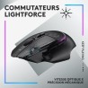 Logitech - G502 X PLUS LIGHTSPEED Souris Gaming RVB Sans Fil - Boutons hybrides LIGHTFORCE, Capteur gaming HERO 25K - Noir