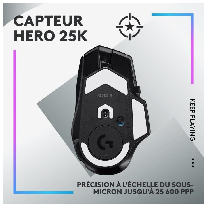 Logitech - G502 X PLUS LIGHTSPEED Souris Gaming RVB Sans Fil - Boutons