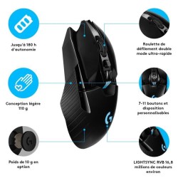 LOGITECH G - Souris Gamer Sans Fil G903 LIGHTSPEED - Noir