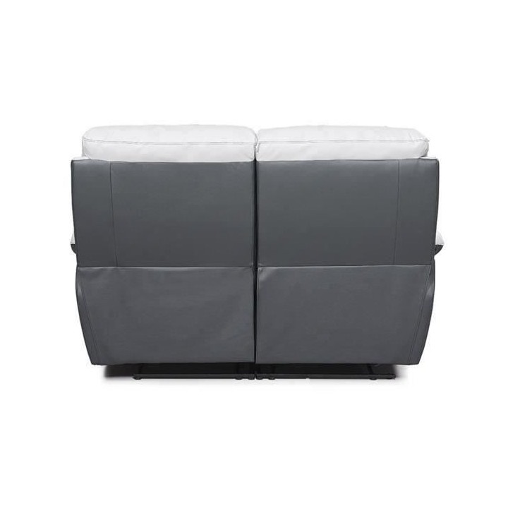 Canapé 2 places relax manuel - Simili Gris clair et Gris foncé - L 1