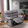 Canapé 2 places relax manuel - Tissu Gris - L 152 x P 92 x H 107 cm - SOBRAL