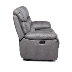 Canapé 2 places relax manuel - Tissu Gris - L 152 x P 92 x H 107 cm - SOBRAL