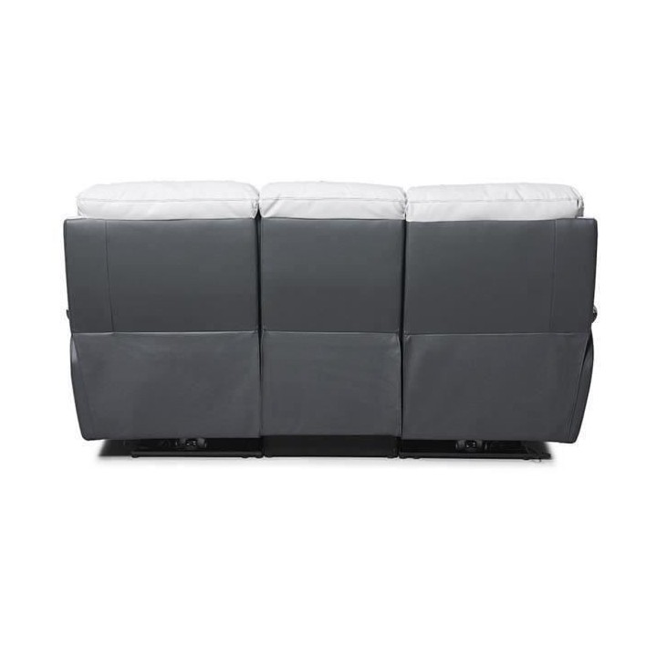 Canapé 3 places relax manuel - Simili Gris clair et Gris foncé - L 2