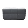 Canapé 3 places relax manuel - Simili Gris clair et Gris foncé - L 204 x P 92 x H 107 cm - SOBRAL