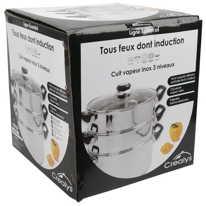 CREALYS 503443 cuit vpeur inox d24cm + couvercle induction