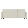 Canapé d'angle fixe + 2 coussins - 3 places - Tissu Beige - L 228 x P 148 x H 86 cm - OWENS