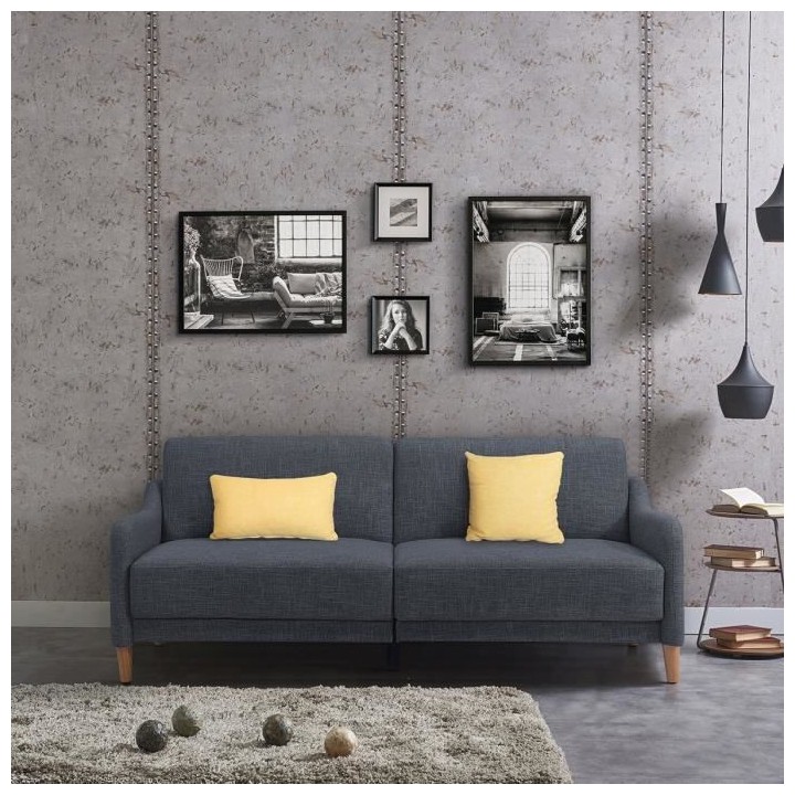 ANGELES Canapé convertible Clic-Clac 3 places contemporain - Tissu gr