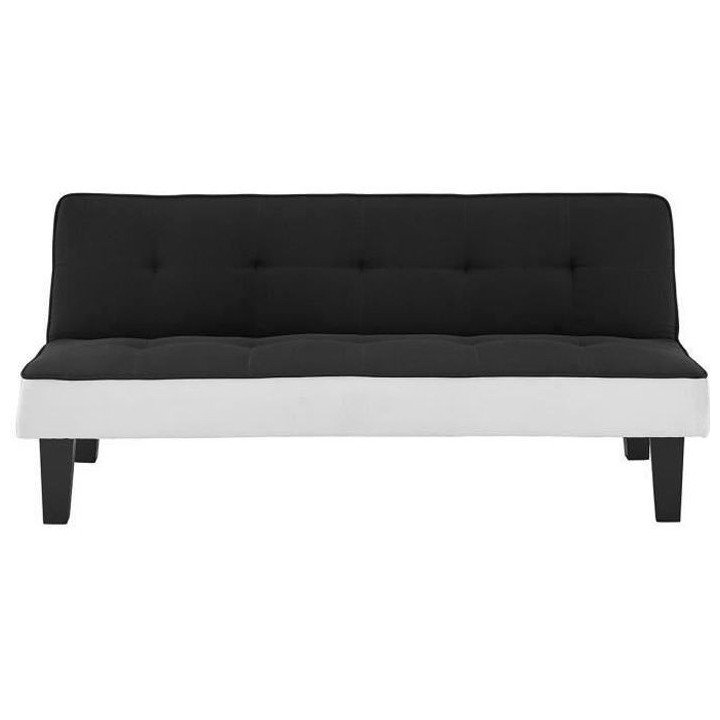 CELIA Banquette Clic-Clac 2 places contemporain capitonné - Tissu noi