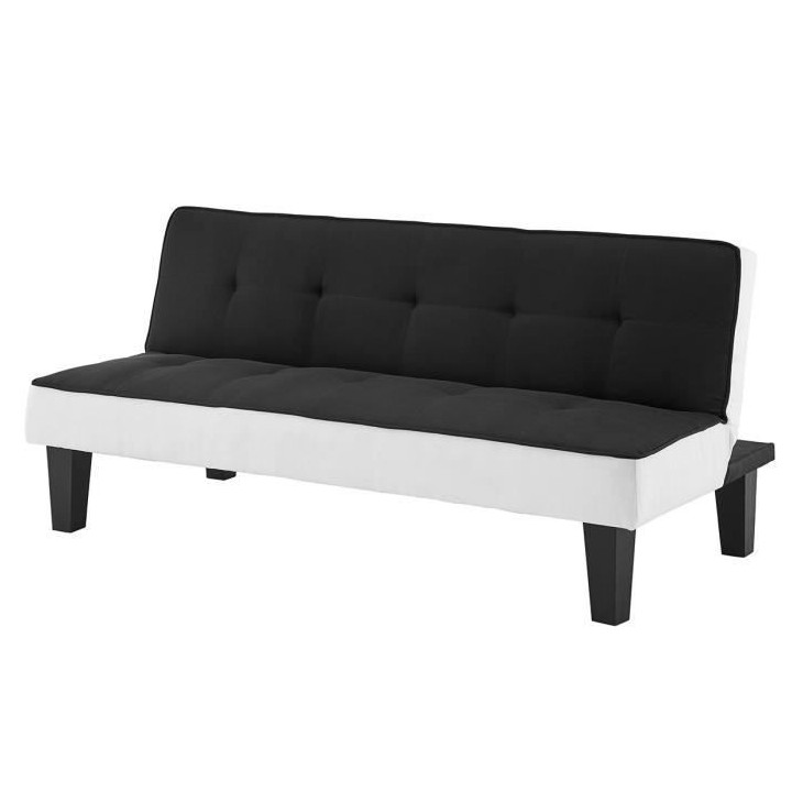 CELIA Banquette Clic-Clac 2 places contemporain capitonné - Tissu noi