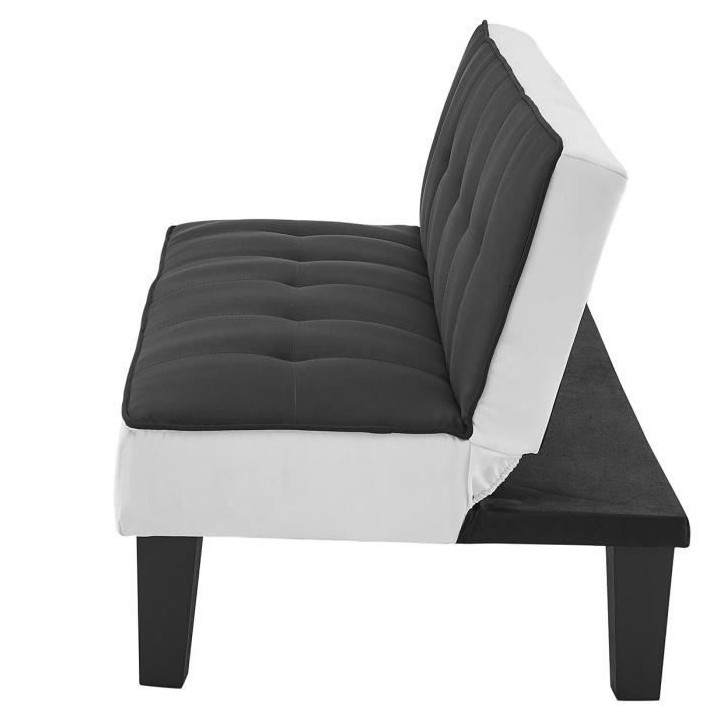 CELIA Banquette Clic-Clac 2 places contemporain capitonné - Tissu noi