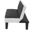 CELIA Banquette Clic-Clac 2 places contemporain capitonné - Tissu noir et blanc - L 168 x P 73 x H 71 cm