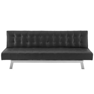 INES Banquette Clic-Clac 3 places contemporain - Simili noir - L 180 x