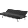 INES Banquette Clic-Clac 3 places contemporain - Simili noir - L 180 x P 74 x H 75 cm