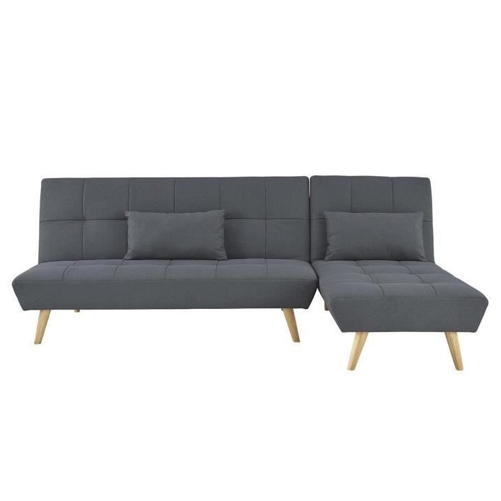 Canapé d'angle Clic-clac réversible 3 places SANDRO -Tissu - Gris fo