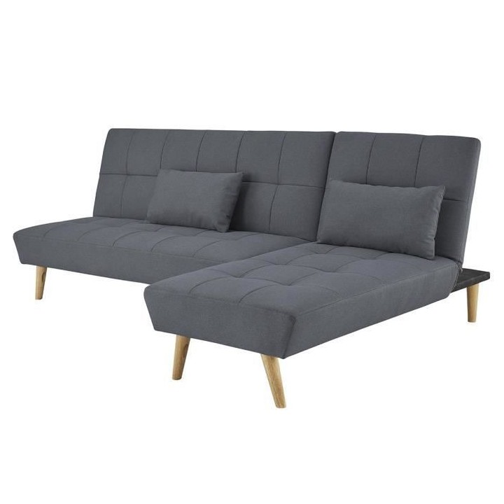 Canapé d'angle Clic-clac réversible 3 places SANDRO -Tissu - Gris fo