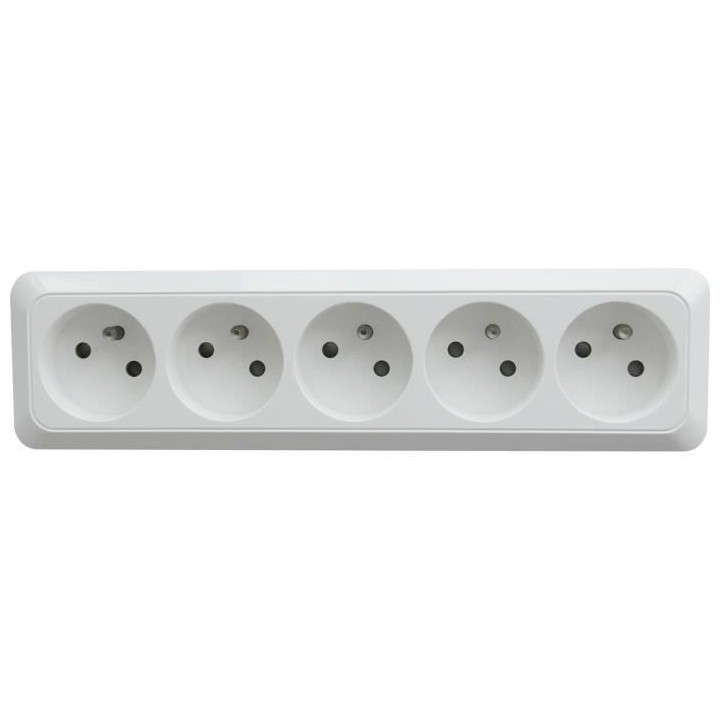 Bloc a câbler Celesta Blanc - 5 Prises 2 Pôles + terre