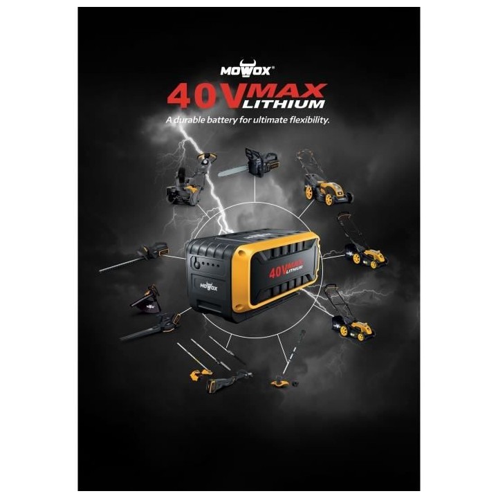 Tondeuse sans fil tractée MOWOX EM 4640 SX-Li - 40V / 4,0Ah - 46 cm -
