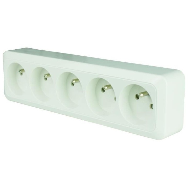 Bloc a câbler Celesta Blanc - 5 Prises 2 Pôles + terre