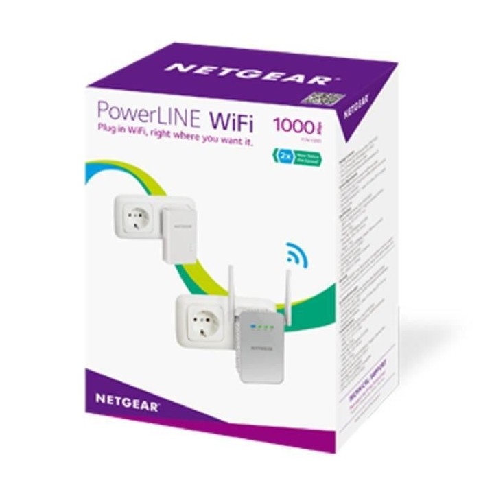 NETGEAR Pack de 2 Adaptateurs CPL Gigabit 1000 + Wifi PLW1000-100PES