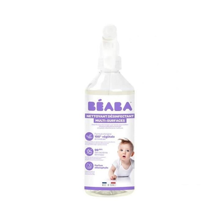 BEABA, nettoyant désinfectant multi-surfaces - chlorophylle - 500 ml