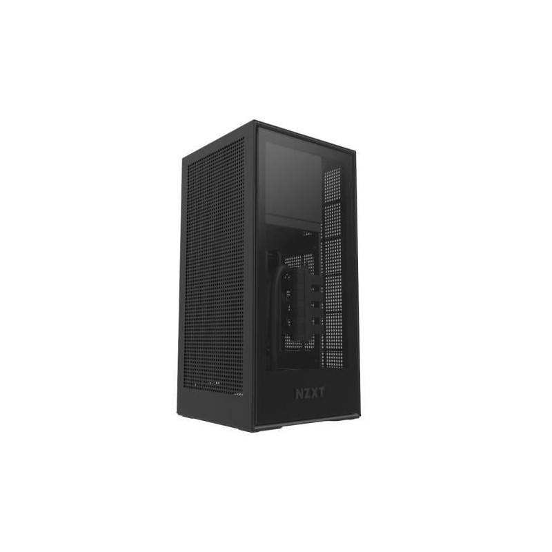 NZXT Boîtier PC H1 Black/Black (small ITX case + PSU 650W + 140mm AIO Watercooler)