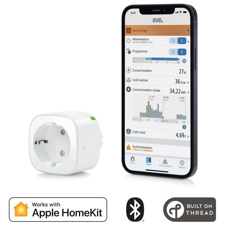 Prise intelligente EVE ENERGY - Compteur de consommation - Programmes
