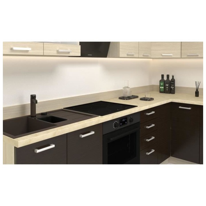 CHAMONIX Plan de travail Stratifié - L 240 cm - Ep 28 mm - Beige mat