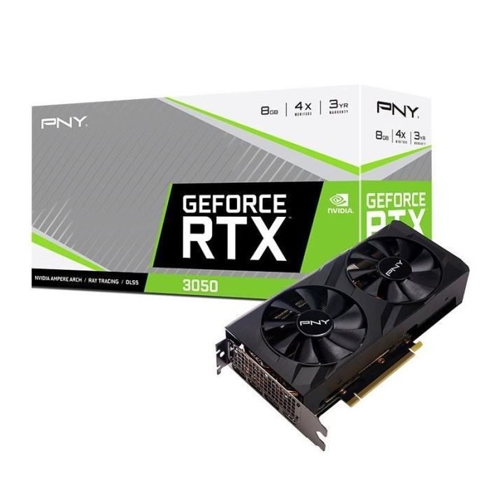 PNY Carte graphique GEFORCE RTX 3050 8GB XLR8 VERTO Dual fan Edition -