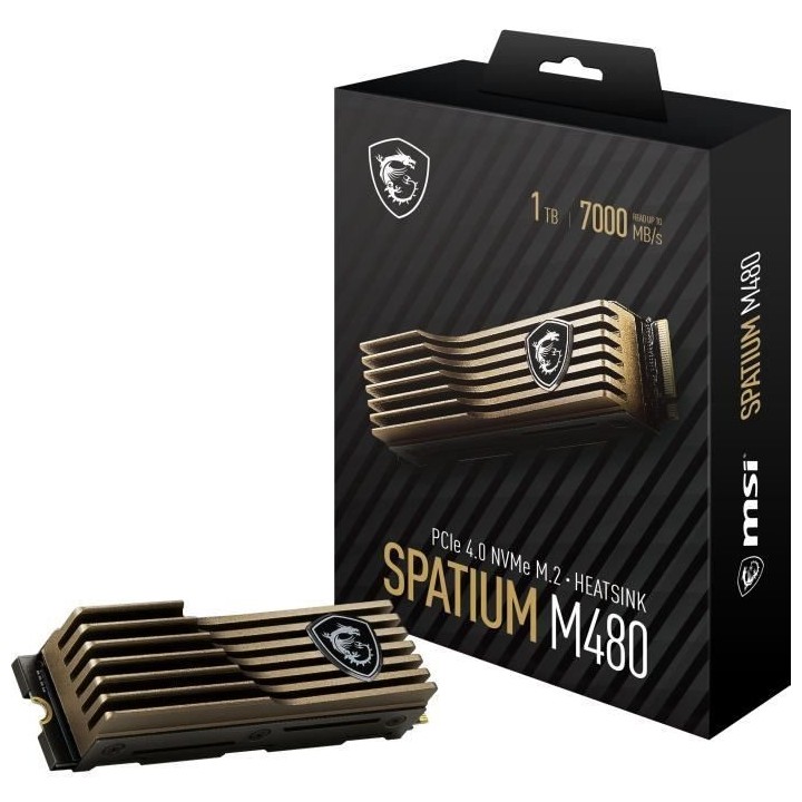 Disque SSD Interne - MSI - SPATIUM M480 - 1To - PCIe 4.0 NVMe M.2 Heat