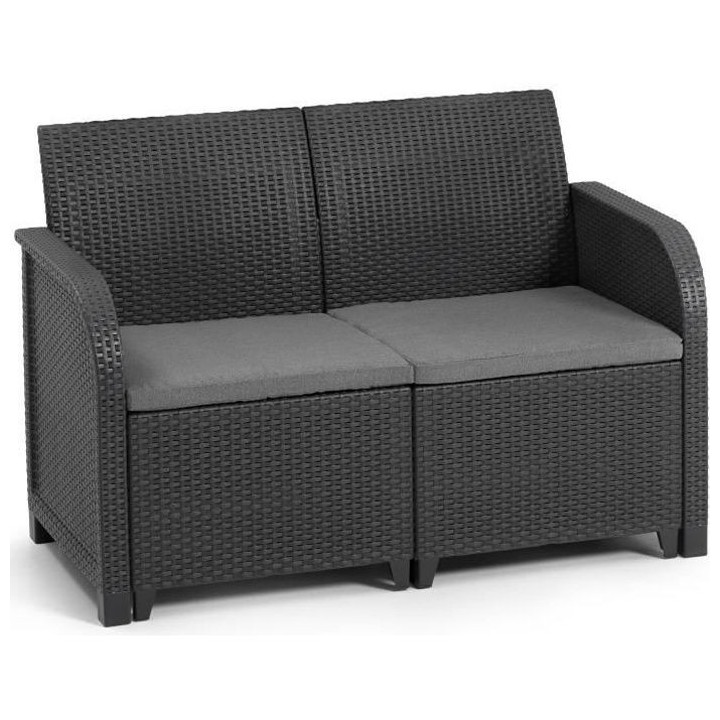 Banquette de jardin - Allibert by KETER - SanRemo - en résine imitati